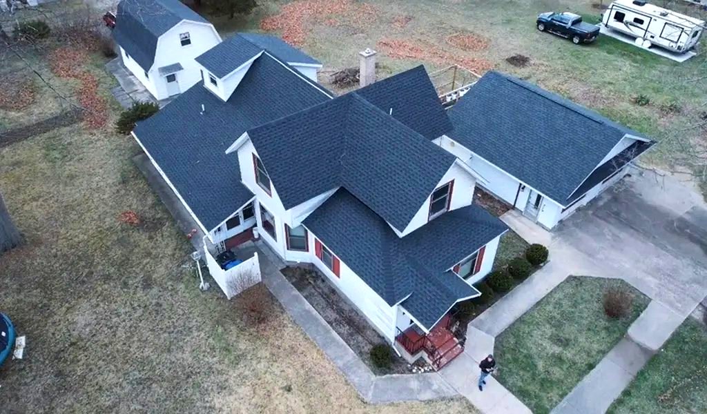 New roof on a classic Michigan farmhouse